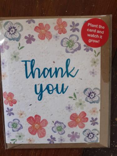 Plantable thank you card