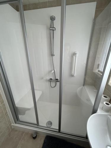 Downstairs bathroom - shower with seat